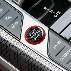 Engine Start Stop button trim sticker for BMW G20 F40 i3 i3 F44 G22 G23 G26 X3 G01 X5 G05 G06 G07 Z4 G29 carbon fiber accessories (carbon fiber)