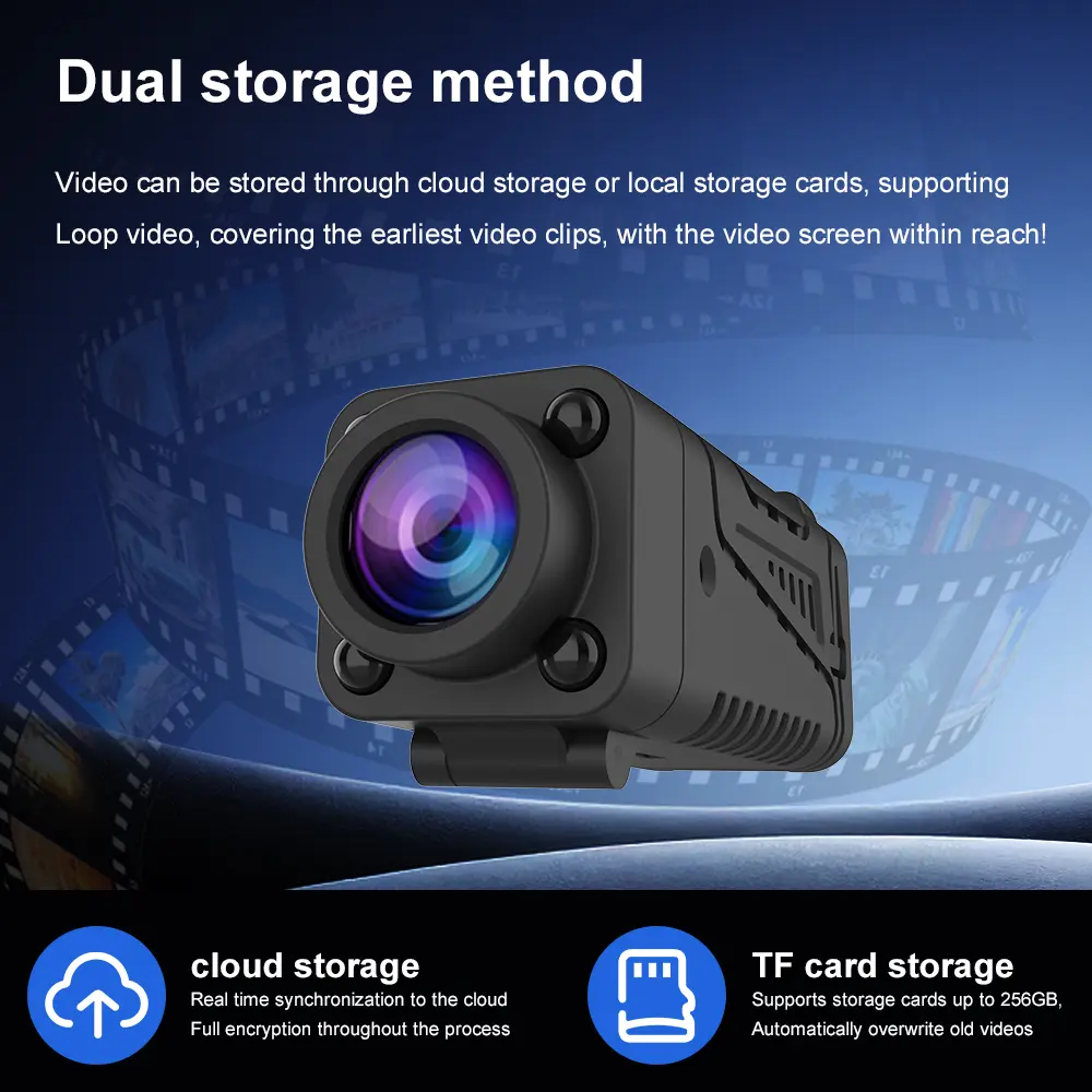 YINGWEICAM Full HD 1080p Mini V99AI Wi-Fi/Wifi Portable Security Camera - Night Vision, Motion Detection, 2-Way Audio Voice Recording, Built-In AP Hotspot, No Internet Needed, Easy Install, Cloud Storage for Home, Garage