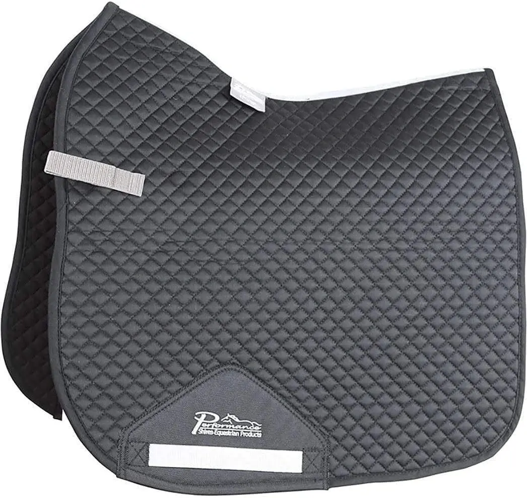 Shires Performance Suede Dressage Saddle Pad - WickAway Lining & Contoured Wither - Multiple Sizes