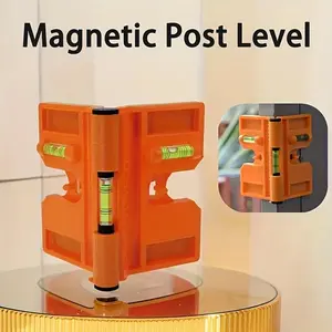 Magnetic Level Angle Gauge, Adjustable 270°, Foldable Professional Bubble Level Tool, Plastic Material, Elastic Band & Magnetic Strip Included