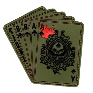 Ace of Spade Dead Man's Hand 3D PVC Rubber Patch (PV6)