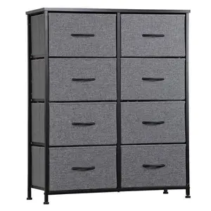 Zenstyle 8-Drawer Breathable Fabric Dresser - Chest Drawers with Compartments, Bedroom Storage Solutions Cabinet Organizer Tower