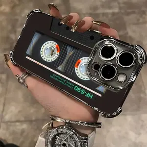 Magnetic Radio Tape Cassette Radio Phone Case Suitable for iPhone 17 16 15 14 13 12 11 PRO MAX PLUS,AIR and iPhone X XS MAX- Anti-Drop Transparent Soft Back Cover, ,  Retro Design, Uv Printed, Retro Lovers, Gadget Collectors