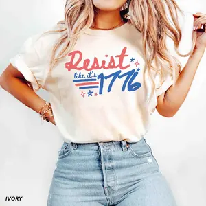 Comfort Colors Resist Like It's 1776 T-Shirt, Subtle FDT Tshirt, 4th of July 250th Anniversary Tee, Anti Trump Shirt, Feminist Shirtm Human Rights Top