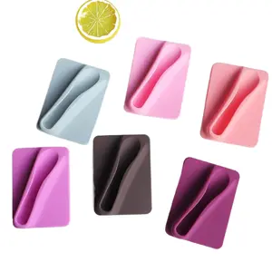 Silicone Lipstick Clip Card Holder for Phone Case - Anti-Fall Lip Gloss Holder with Kickstand, Liquid Silicone Mobile Phone Case