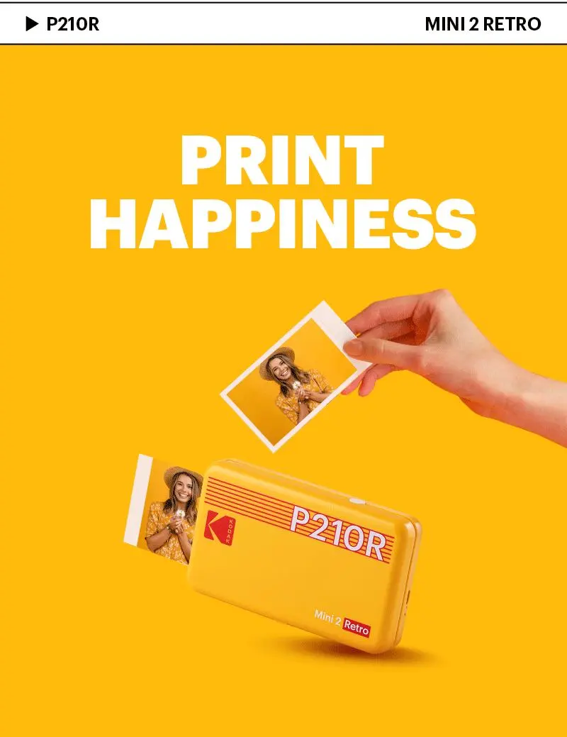 Product Introduction of Kodak Mini 2 Retro 4PASS Portable Photo Printer – Easy Bluetooth Connection & 30 Sheets Bundle 10