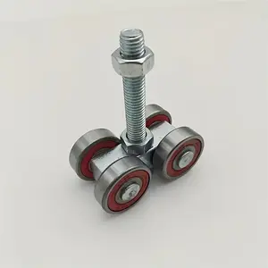 Sliding Barn Door Roller, Heavy Duty 4 Wheel Metal Crane, Matte Surface, Dual Wheel Track Hanger, Smooth Slide, 1 Piece