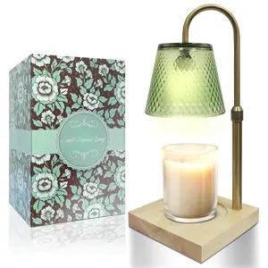 Candle Warmer Lamp with Adjustable Height & 3-Level Brightness Flame-Free Scent Diffuser for Wax Melts, Home Decor Light for Living Room Bedroom Ideal Gift for Mom Birthday