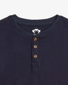 Craftsman Thermal Henley, Navy Blue