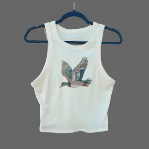 BEDAZZLED DUCK Rib Racer Tank, Trendy Summer Wear, Fashionable Everyday Style, Casual Outing Essential