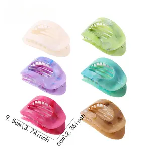 2 Extra-Large Curved Animal-Shaped Hair Claws Set, Non-Slip Flat Claw Clips, Fashion Daily Use Accessories