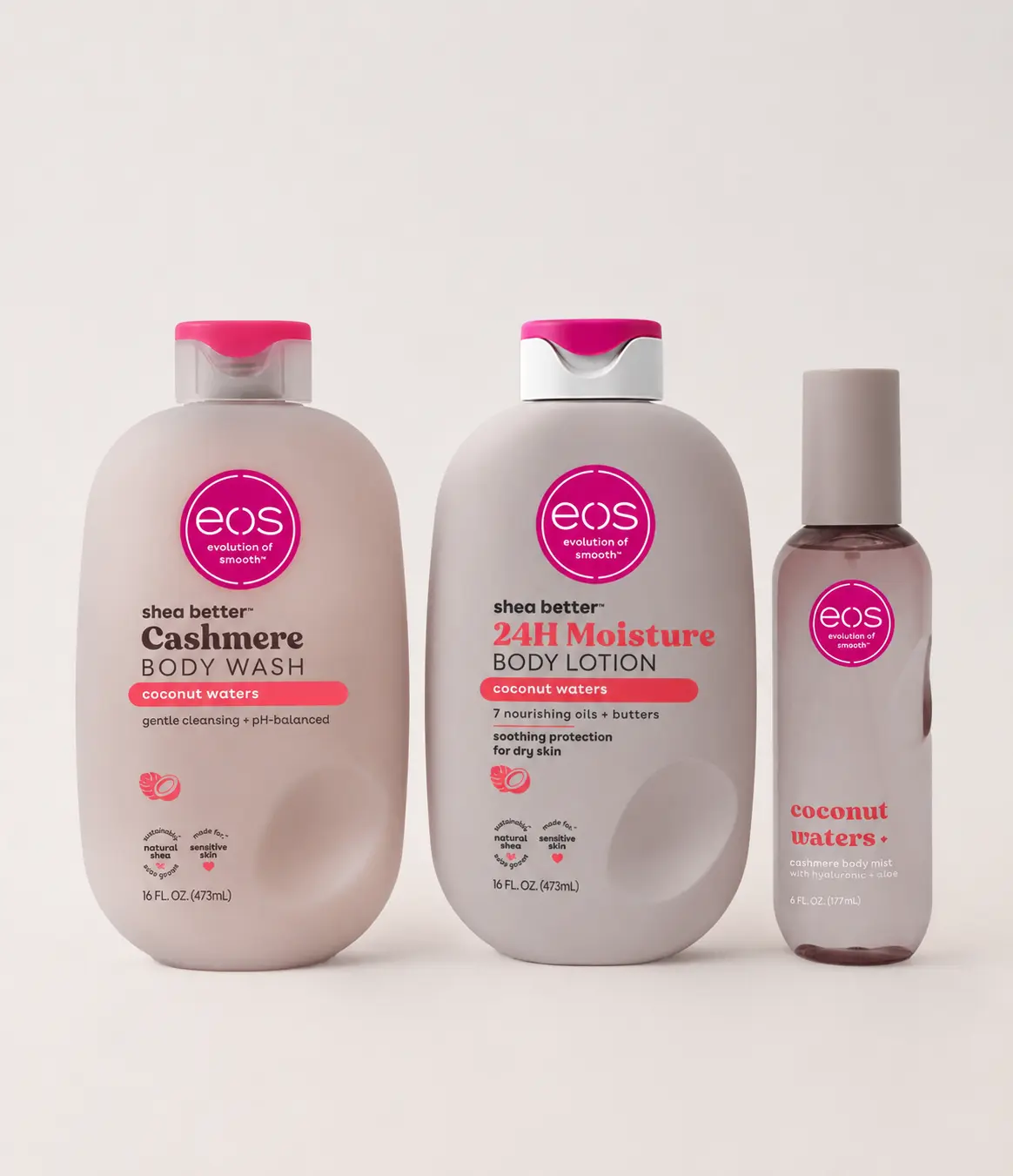 Coconut Waters Scent Layering Bundle- Body Wash, Body Lotion, Body Mist, 3-Pack