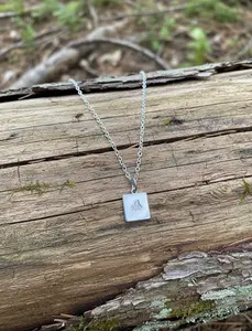 Honeybee Bee Wasp Bug Insect Necklace Pendant Square Tiny Minimalist Metal Gold Silver