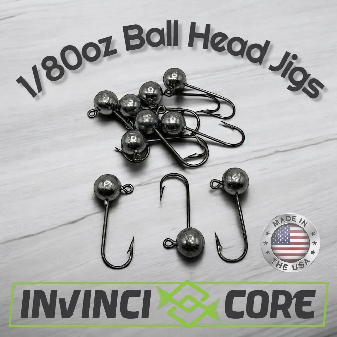 Invinci Core 1/80oz Jig Head #12 Round Bend Hook Fishing Bait Lure for Panfish, Crappie, Trout, Perch, Bass and MORE!