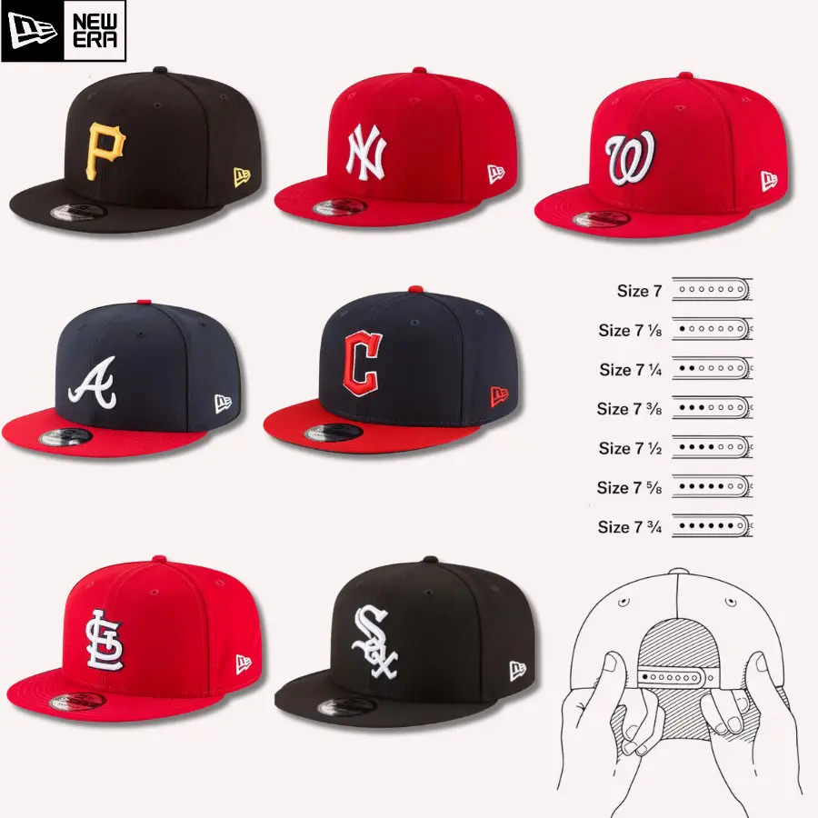 New Era MLB Snapback Baseball Hat – Seattle Mariners, LA Dodgers, NY Yankees, Chicago White Sox, Cardinals, Nationals, Pirates, Braves, Guardians – Adjustable Flat Brim Cap for Men Women, Urban Streetwear, Sports Fan Gear, Gorra Unisex USA
