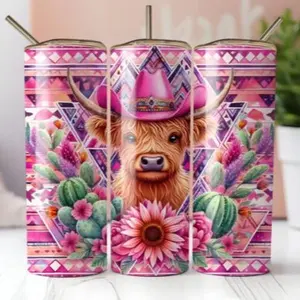 Highland cow | 20oz sublimation tumbler transfer print out tumblers
