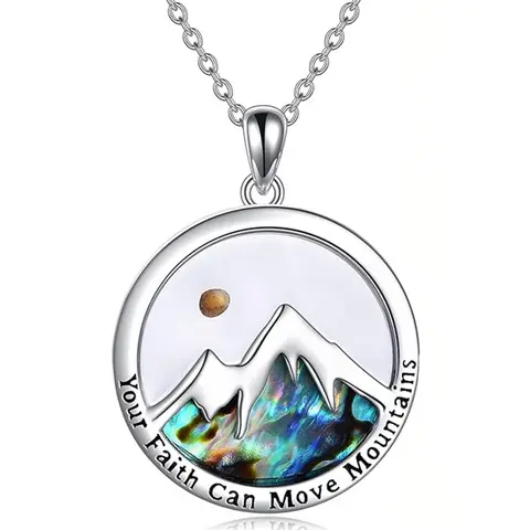 Women's Low-Allergy Stainless Steel Faith Jewellery Pendant Necklace - Real Mustard Seeds, 0.87 in Inner Circle Pattern Diameter, 5.80 g, Meaningful Christian Gift, Statement Necklaces