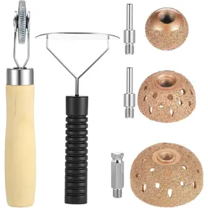 8Pcs Tire Repair Patch Tools Tire Buffing Wheels, 25/42/55mm Tungsten Steel Buffing Wheel Tires Patch Roller Scraping Cutter Kit for Car Truck Tube Bike Tires Grinding Polishing Accessories