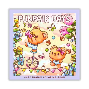 Funfair Days Kawaii Coloring Book Adorable Animal Adventures at the Fair Whimsical Pages with Cute Otters Frogs Bears Bunnies Penguins Snails for Kids Teens Adults
