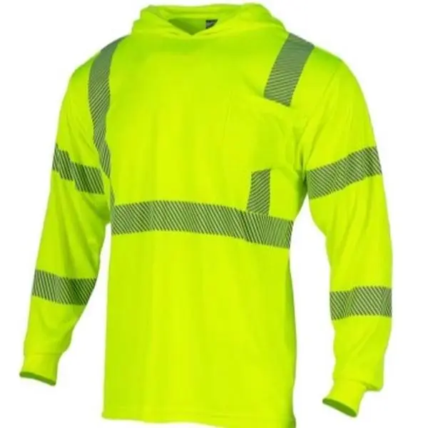 Construction Reflective Safety Hooded Shirt, High Visibility Work Safety Clothing for Home Improvement