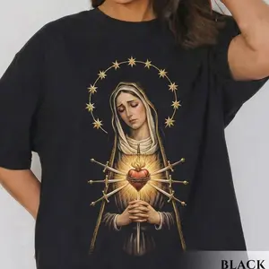 Our Lady of Sorrows Shirt, Mater Dolorosa Sacred Heart Tee, Vintage Religious Art, Catholic Gift for Women and Men, Religious Catholic Unisex Shirt for Men For Women, Comfort Colors