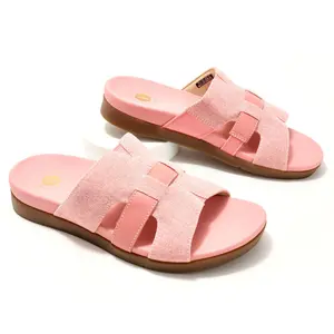 Revitalign Orthotic Linen & Leather Slide Sandals - Lisbon