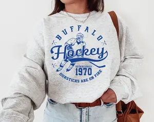 Vintage Buffalo Sabre Crewneck Sweatshirt T-shirt Buffalo Est 1970 Sabres Sweater Retro Buffalo Ice Hockey Sabres T-shirt