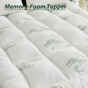 【Deals for You Days】 3inch Bamboo Cooling Mattress Topper, Memory Foam filled 1600GSM Ultra-Thick , Breathable Bamboo Viscose Air Layer, Soft Pillow Top Mattress Pad with Stretchable Pockets for 8-21 inches Mattress, DOWNCOOL#Summervibes#Mother's day gift
