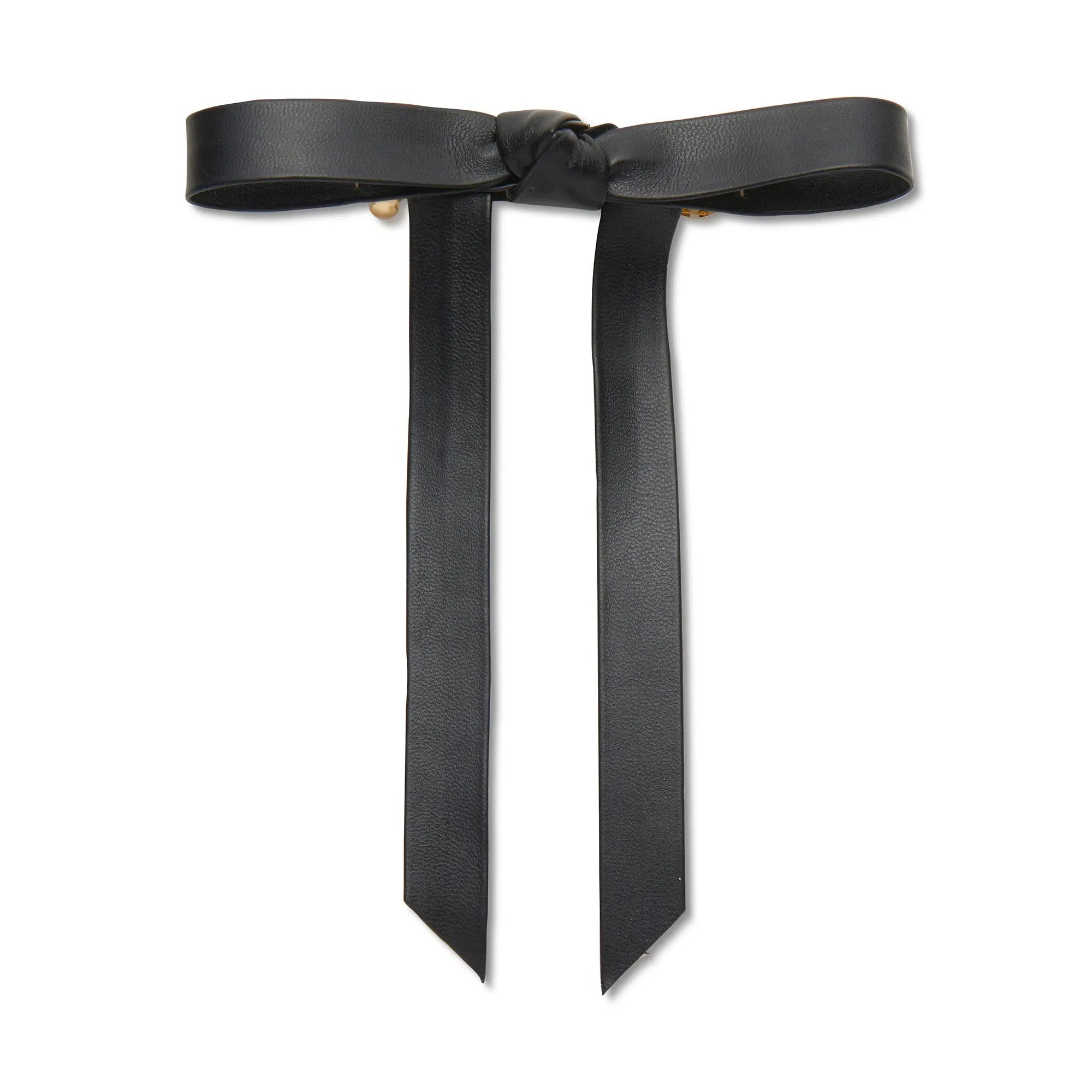 JET BARDOT FAUX LEATHER BOW BARRETTE