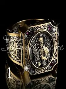 Vintage Men's Elegant Soldier Portrait Ring, Statement Ring, Wedding Engagement Party Jewelry Gift, 1pcs Fine Detail Design Accessory