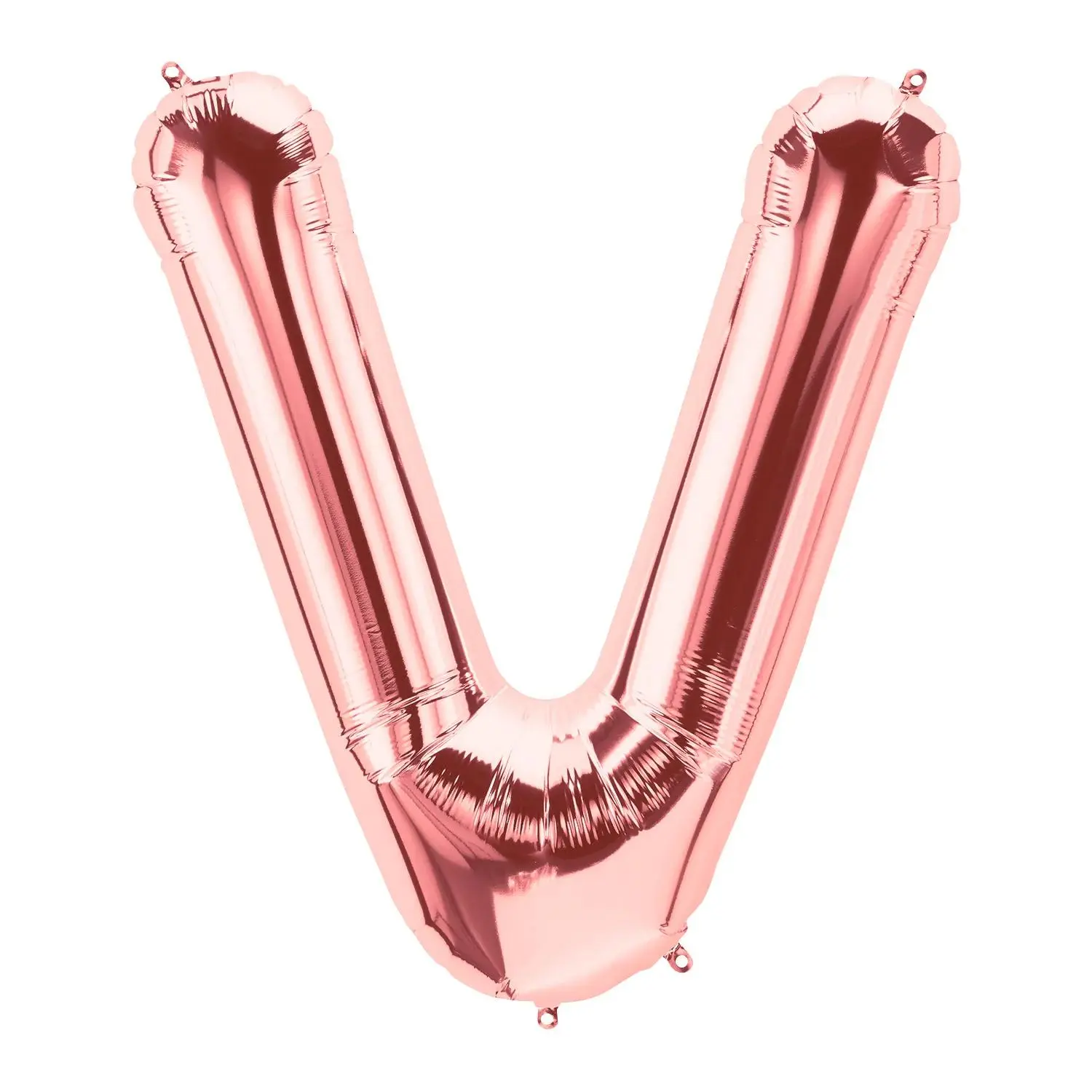 34-inch Rose Gold V-Shaped Letter Mylar Balloon, Shiny Finish, for Balloon Decor, Anniversary Celebrations