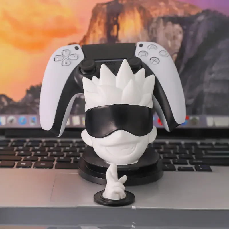 Game Controller Bracket Hanger PS5 Storage Box Switch Five Satoru Surrounding Hand Xbox Desktop with Ornaments Unique Design Featuring Bunny Ears and Blindfold