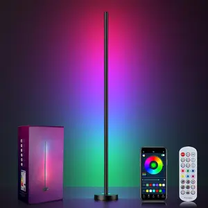 Floor Lamp, LED Corner Lamp Works with App and Remote Control, Smart Modern Floor Lamp with Music Sync and 16 Million DIY Colors,Scene Color Changing Ambience Light for Living Room, Bedroom, Gaming Room,New Year's gift