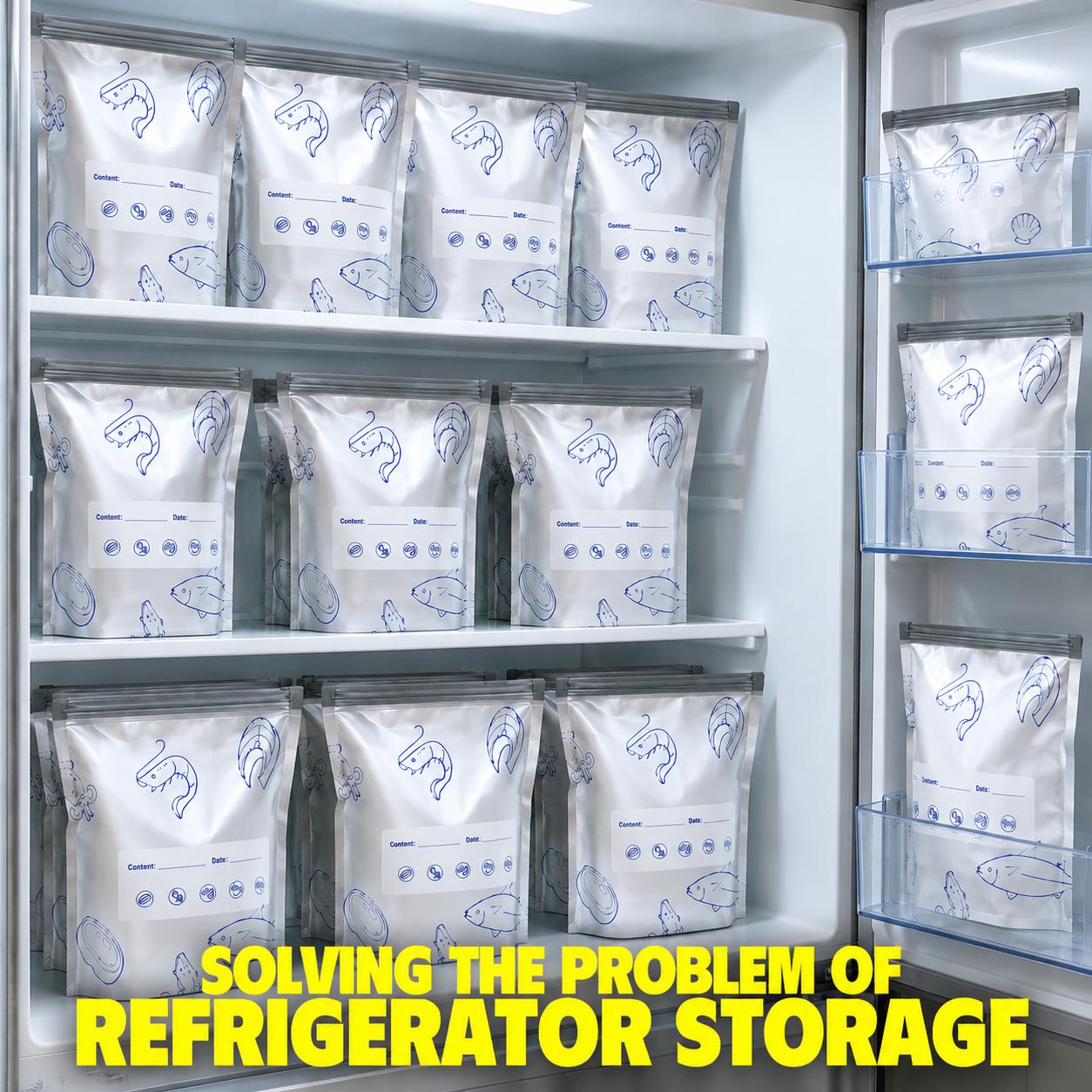 【TikTokShopBlackFriday】New reusable upgraded thickened upright aluminum foil sealing storage bags, with labels and zipper locks, suitable for washable kitchen items like vegetables, fruits, and meat, perfect for Thanksgiving, Christmas, and New Year gifts