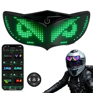 Motorcycle Bicycle Helmet LED Demon Eye Warning Light, Night Riding Flashing Eye Shape Safety Lamp,  USB Rechargeable Helmet Decor Light for Outdoor Night Travel