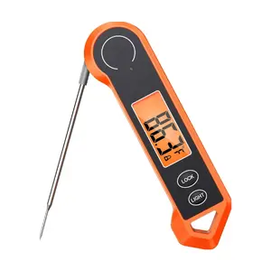 Digital Instant Read Meat Thermometer, Kitchen Food Thermometer for Cooking BBQ Grill Smoker Oil Fry Candy, Backlit Display