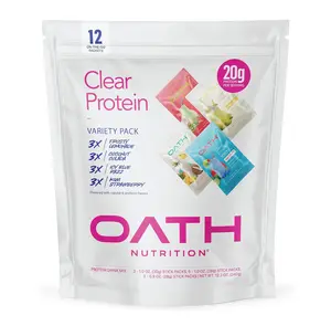 Oath Nutrition Clear Whey Isolate Protein Powder Variety Pack, 12 Pack
