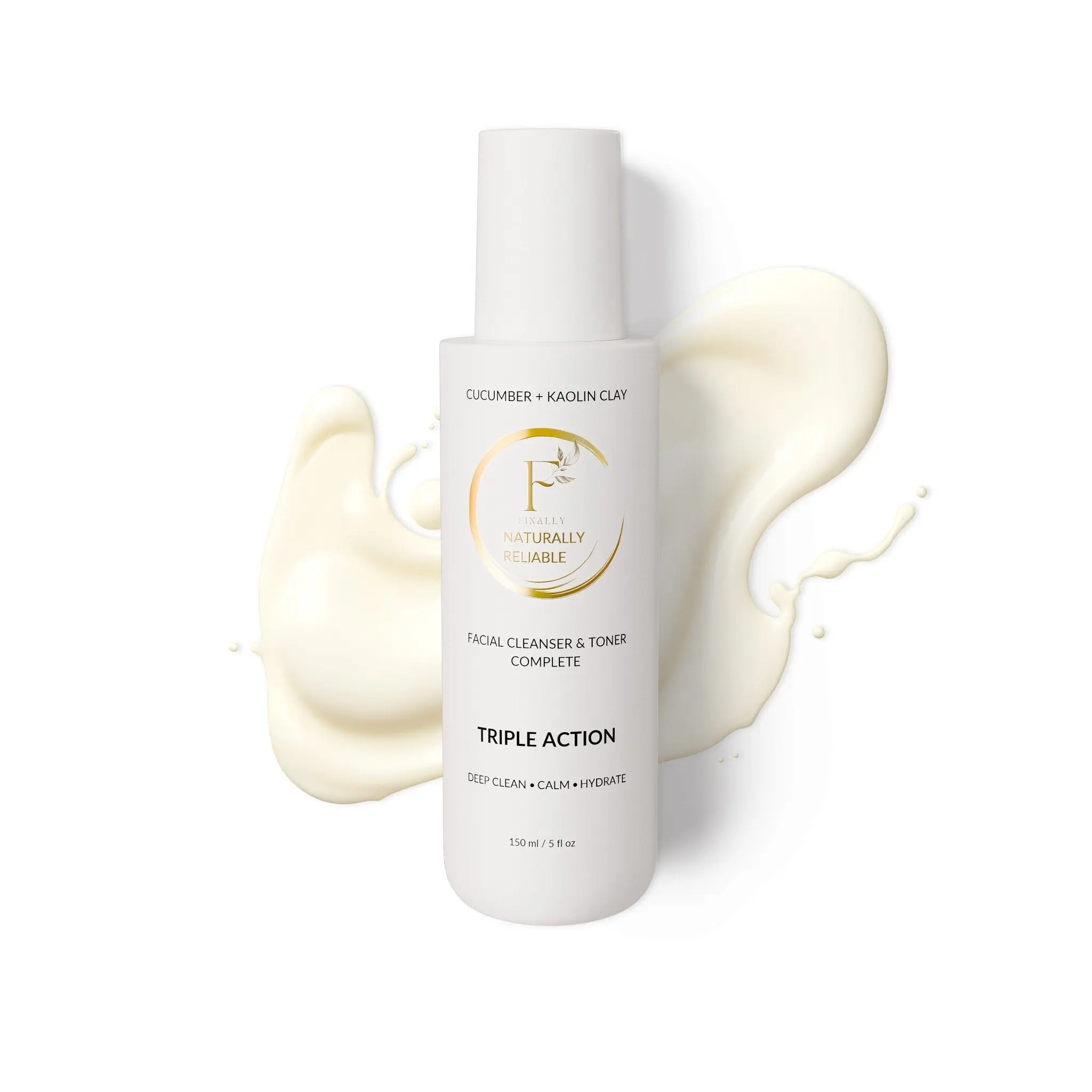 *New*Dual Action Natural Face Wash & Toner | Cucumber + Kaolin Clay Hypoallergenic Aloe