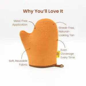 Lazy Beauty Glove for Smooth Tan Application, Reusable Soft Fabric Applicator, No Messy Results, Healthy Glow Enhancement, Body Care Tool