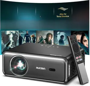 Aurzen EAZZE D1 Pro Smart Projector with WiFi and Bluetooth, NetfIix Official, 20W Speakers, DoIby Audio & dbx-tv Total Sonics, Auto Focus & Keystone, Native 1080P Portable Outdoor Movie Projector