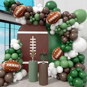 125Pcs Football Balloon Garland Kit with Football Foil Balloons for Party Decor