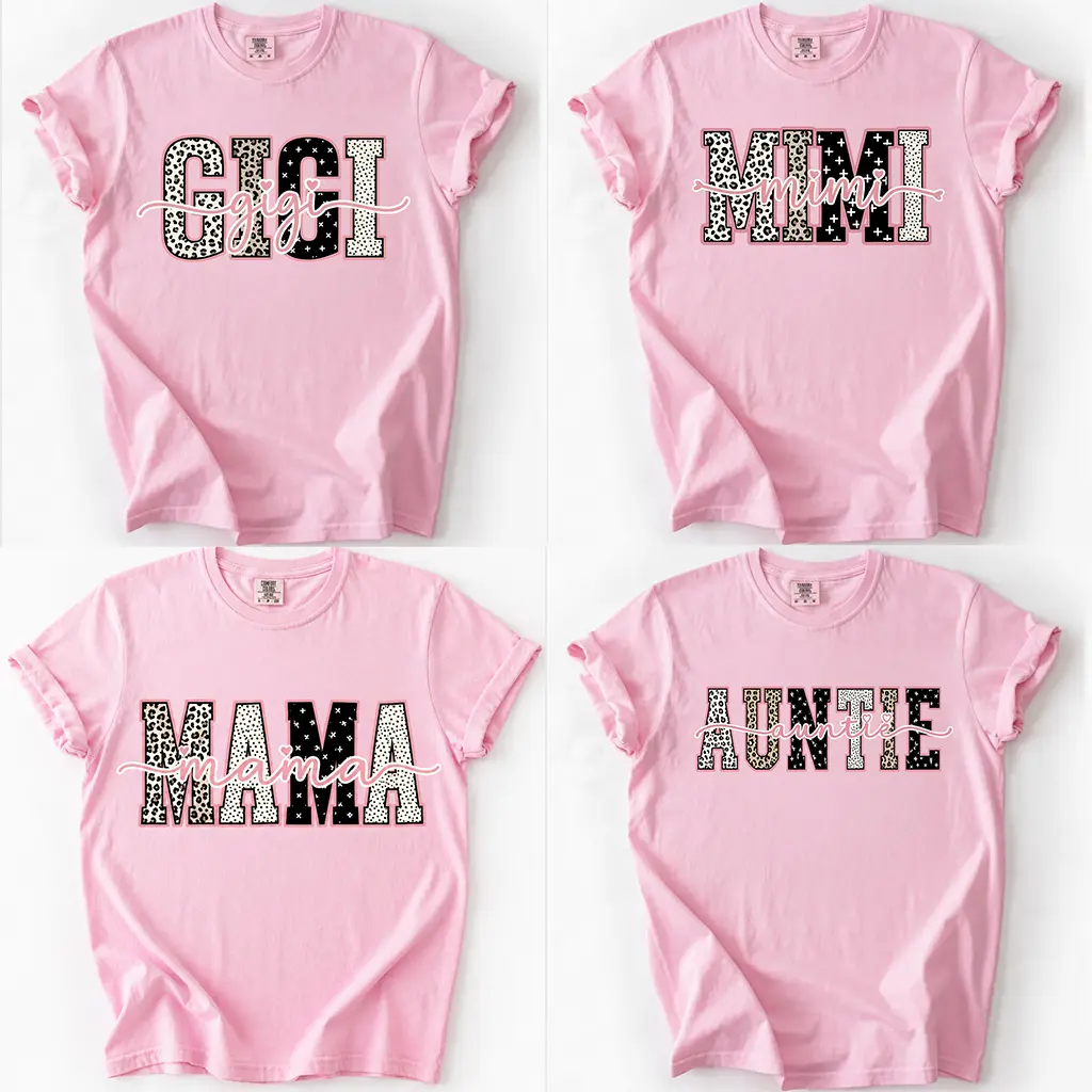 Custom Leopard Mama Shirt, Comfort Colors Personalized Grandma Tee, Gigi Mimi Grammy Honey Shirt, Mother’s Day Gift for Mom, Nana Grandma Family Tee, Vintage Washed T-Shirt – DPCLICK