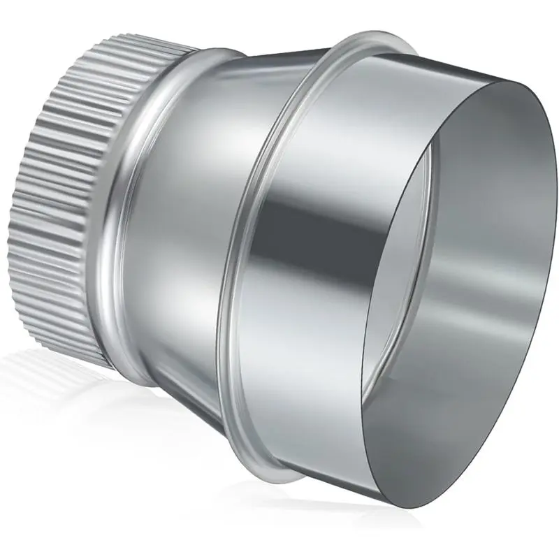 5 Inch to 4 Inch Duct Reducer Increaser Galvanized Steel Air Duct Adapter Round Crimped Pipe Connector Fitting Coupling
