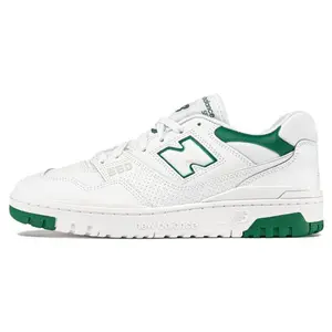 New Balance NB 550 Leather Low-Top Retro Basketball Shoes for Men and Women with Comfort, Slip-Resistance, and Durability in White and Green Trending Shoes, House White Official Shoes to Get / Maison Mihara