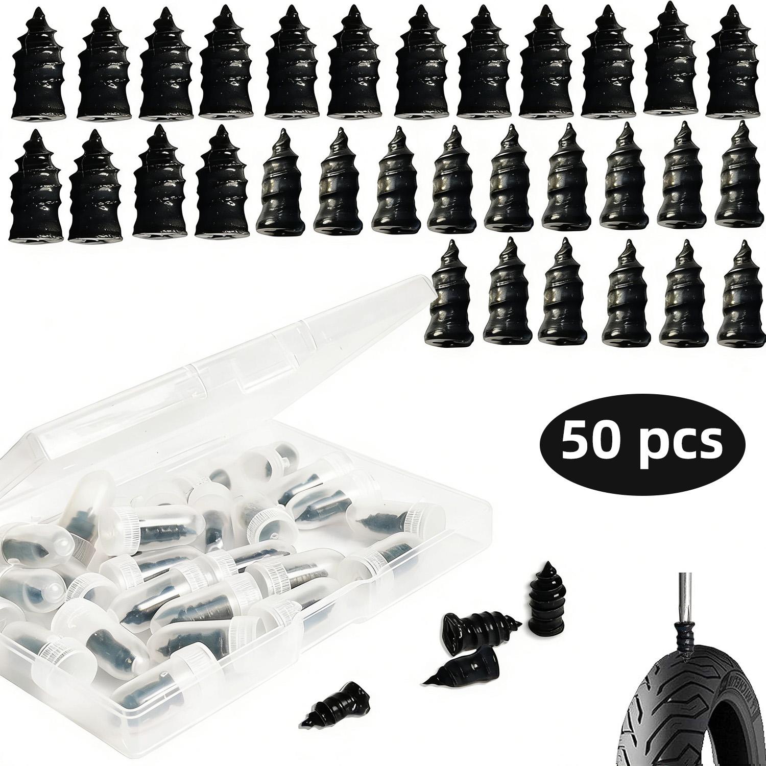 50/100 pcs Tire Repair Rubber Nail Kit Large & Small Plugs with Screwdriver Tubeless Tire Fast Repair for Cars Motorcycles Durable Reliable Seal Universal Compatibility
