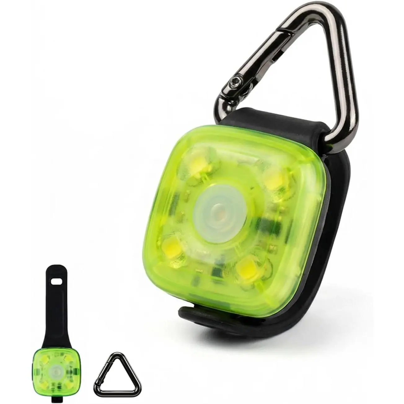 Dog Collar Light, Rechargeable LED Dog Safety Light for Night Walking, Clip-On or Strap-On Pet Light for Collar, Harness and Leash, High Visibility, Water-Resistant, USB-C, Yellow