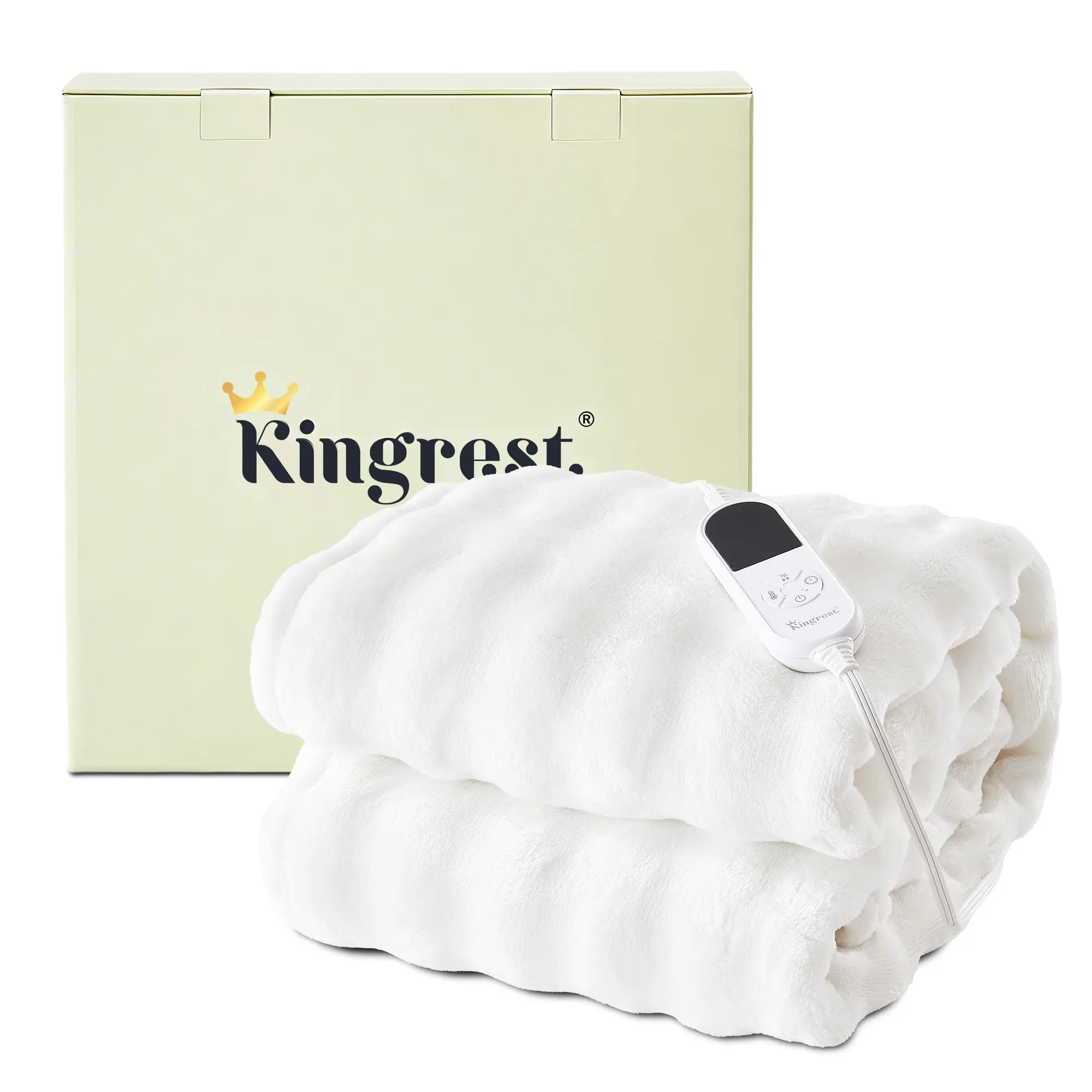 Kingrest 3D Bubble Fleece Electric Heated Throw, 6 Heat Levels, Auto Off