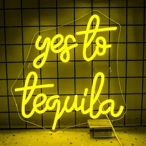 Yes To Tequila Neon Sign, USB Powered Neon Light, Decorative LED Lamp for Home Room Decoration, Bars, Clubs, Bistros, Leisure and Entertainment Venues