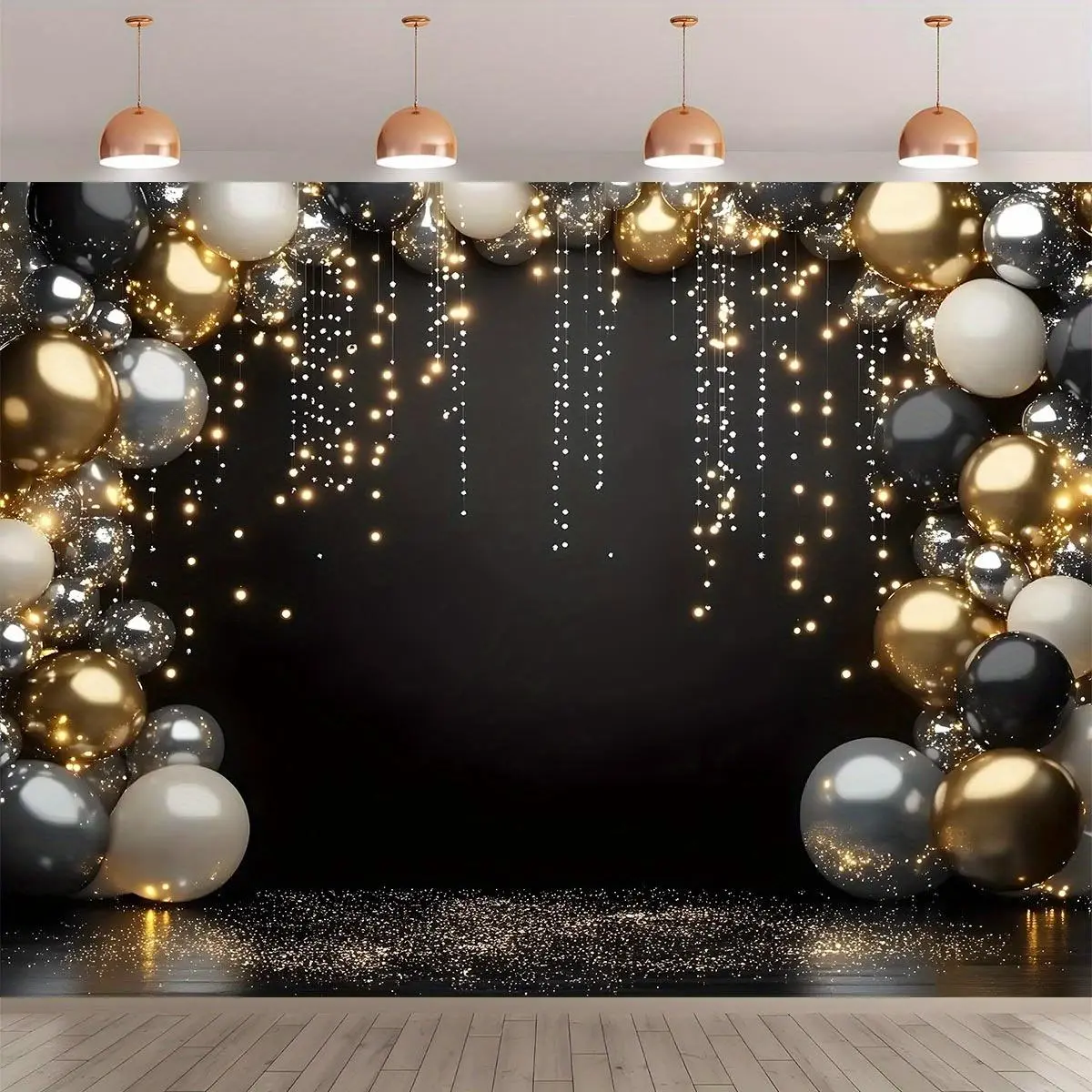 Balloon & String Backdrop, 1 Count Multi-size Balloon Backdrop, Party ...
