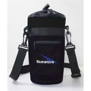 212 MAIN Insulated Portable Adjustable Carabiner Water Bottle Holder, Bluewave Lifestyle PKSS100-Black 34oz Outdoor Bottle Case with Storage